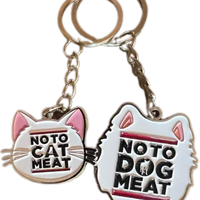 Metal NOTO DOG & CAT MEAT Key Chains